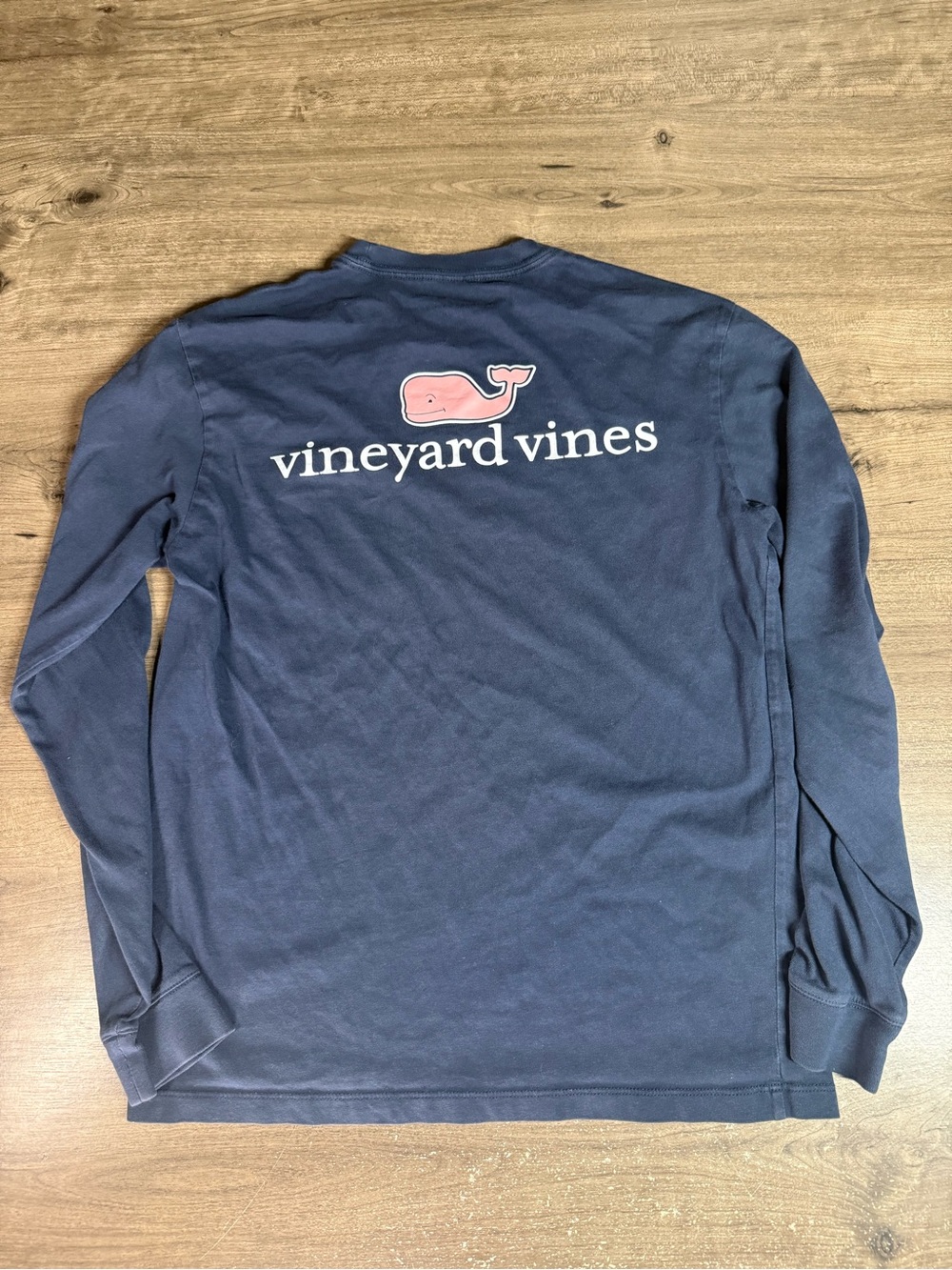 Vineyard Vines Crewneck Long Sleeve Tshirt Shirt Whale Pocket Blue XS